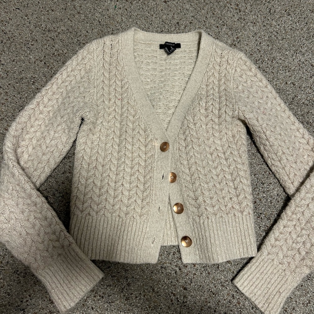 Cream Cardigan with Rose Gold Hardware
